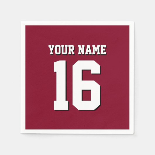 Burgundy Sporty Team Jersey Serviette (Vorderseite)