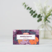 Burgundy Spring Blumen Orange Lila soziale Symbole Visitenkarte (Stehend Vorderseite)