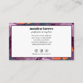 Burgundy Spring Blumen Orange Lila soziale Symbole Visitenkarte (Rückseite)