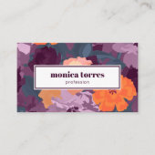 Burgundy Spring Blumen Orange Lila soziale Symbole Visitenkarte (Vorderseite)