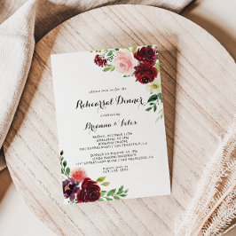 Burgundy Spring Calligraphy Probe Dinner Einladung