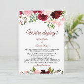 Burgundy Spring Elegante Florentiner Empfang Einladung (Stehend Vorderseite)