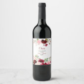 Burgundy Spring Elegante Weinkeller für Hochzeiten Weinetikett (Vorderseite)