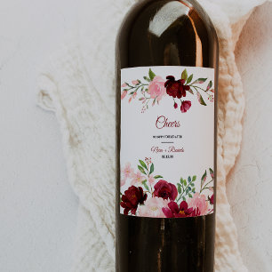 Burgundy Spring Elegante Weinkeller für Hochzeiten Weinetikett