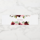 Burgundy Spring Elegantes Flora-Flasche-Etikett Wasserflaschenetikett (Einzelnes Label)