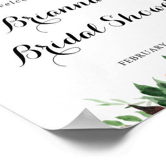 Burgundy Spring Floral Brautparty Willkommen Poster (Ecke)