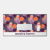Burgundy Spring Flowers Orange Lila Schreibtischunterlage (Tastatur & Maus)