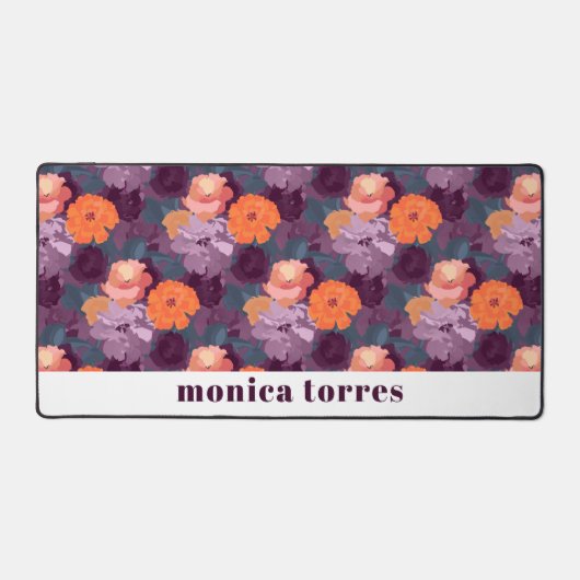 Burgundy Spring Flowers Orange Lila Schreibtischunterlage (Vorderseite)