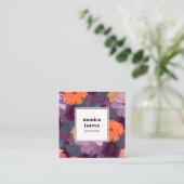 Burgundy Spring Flowers Orange Lila Social Icon Quadratische Visitenkarte (Stehend Vorderseite)