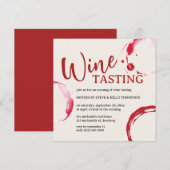 Burgundy Stain Wine Tasting Invitation Einladung (Vorne/Hinten)