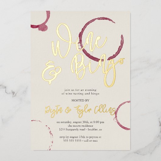 Burgundy Stains Party Folieneinladung (Vorderseite)