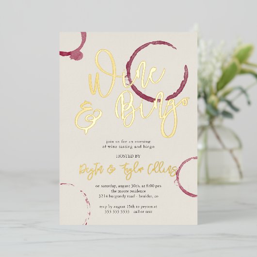 Burgundy Stains Party Folieneinladung (Stehend vorne)