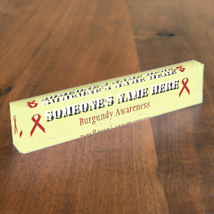 Burgundy Standard Ribbon von Kenneth Yoncich Namensplakette