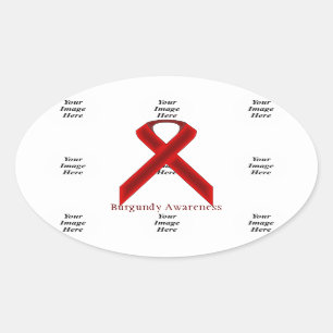 Burgundy Standard Ribbon von Kenneth Yoncich Ovaler Aufkleber