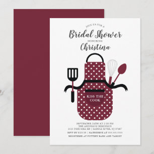 Burgundy Stock Kitchen Bridal Dusche Einladung