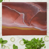 Burgundy Stone Marble Red Abstrakt Fluid Kitchen Geschirrtuch (Gefaltet)