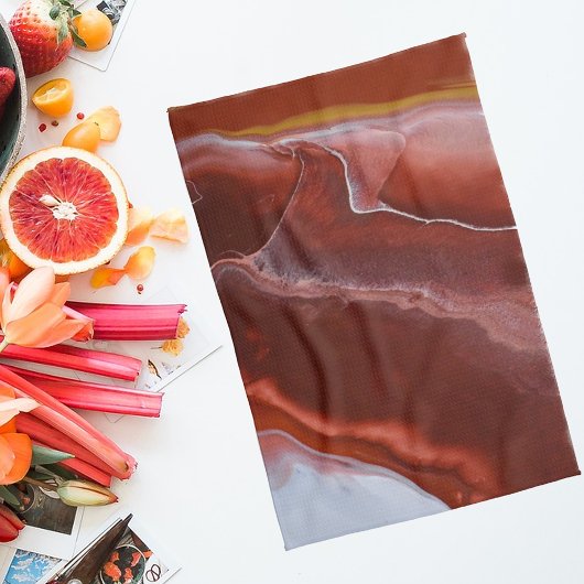 Burgundy Stone Marble Red Abstrakt Fluid Kitchen Geschirrtuch