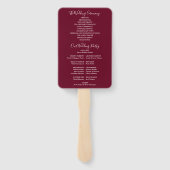 Burgundy String Lights Script Wedding Program Fächer (Rückseite)