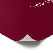 Burgundy String Lights Wedding Welcome Sign Poster (Ecke)