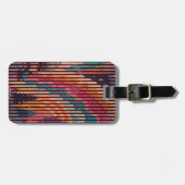 Burgundy Stripe Fantasy Luggage Tag – Customizable Gepäckanhänger (Vorderseite horizontal)