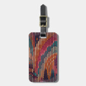 Burgundy Stripe Fantasy Luggage Tag – Customizable Gepäckanhänger (Vorderseite vertikal)