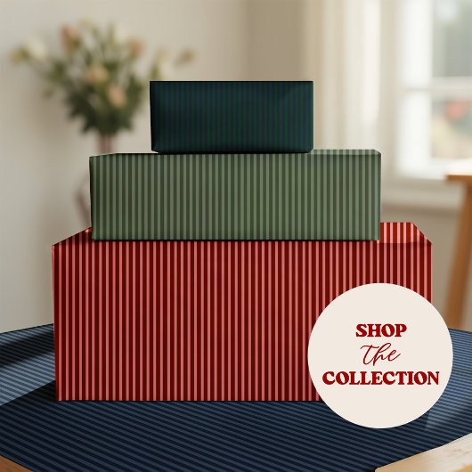 Burgundy Striped Geschenkpapier