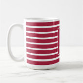 Burgundy Striped Monogram Personalised Kaffeetasse (Links)