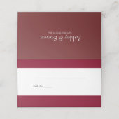 Burgundy Stripes Empfang Platzkarte (Außenseite Aufgefaltet)