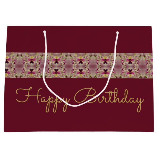 Burgundy Stylish Große Geschenktüte (Vorderseite)