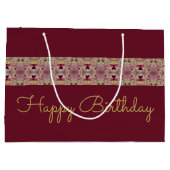 Burgundy Stylish Große Geschenktüte (Rückseite)