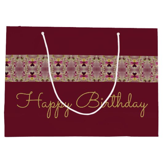 Burgundy Stylish Große Geschenktüte (Rückseite)