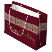 Burgundy Stylish Große Geschenktüte (Vorderseite Schrägansicht)