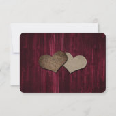 Burgundy Sunflower Wood String Lights Wedding RSVP Karte (Rückseite)