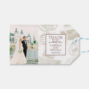 Burgundy Sweden Wedding Foto Geschenkanhänger
