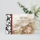 Burgundy Swirl Wedding RSVP (Stehend Vorderseite)