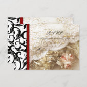 Burgundy Swirl Wedding RSVP (Vorne/Hinten)