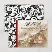 Burgundy Swirl Wedding RSVP Karte (Vorne/Hinten)