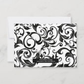 Burgundy Swirl Wedding RSVP Karte (Rückseite)