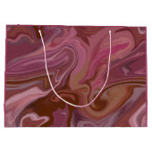 Burgundy taupe Marble gift bag Große Geschenktüte (Rückseite)