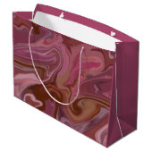 Burgundy taupe Marble gift bag Große Geschenktüte (Rückseite Schrägansicht)