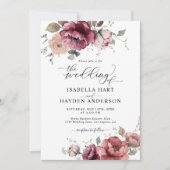 Burgundy Terracotta Fall All in 1 QR Code Hochzeit Einladung (Vorderseite)