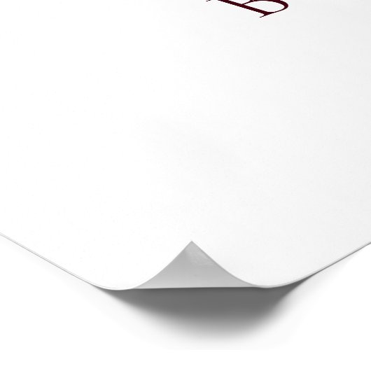 Burgundy Terracotta Florals Pampas Grass Wedding Poster (Ecke)