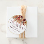 Burgundy Terracotta Gold Florals Pampas Vielen Dan Geschenkanhänger (Beispiel)