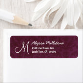 BURGUNDY Textured Monogram Address Label (Insitu)