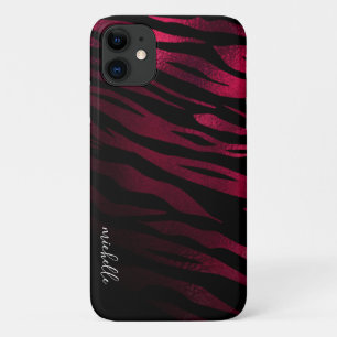 Burgundy Tiger Stripes Personalisiert Case-Mate iPhone Hülle