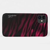 Burgundy Tiger Stripes Personalisiert Case-Mate iPhone Hülle (Rückseite (Horizontal))
