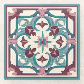 Burgundy Tile Glasuntersetzer (Vorderseite)