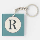 Burgundy Tile Pattern Schlüsselanhänger (Rückseite)