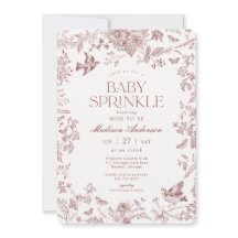 Burgundy Toile De Jouy French Floral Baby Sprinkle