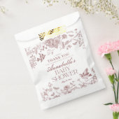 Burgundy Toile Floral Baby Shower Dessert Geschenktütchen (Versiegelt)